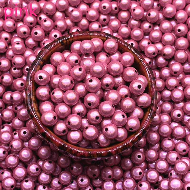 

New 6mm 8mm 3d Shining Dream Acrylic Round Spacer Beads for Jewelry Making DIY #04