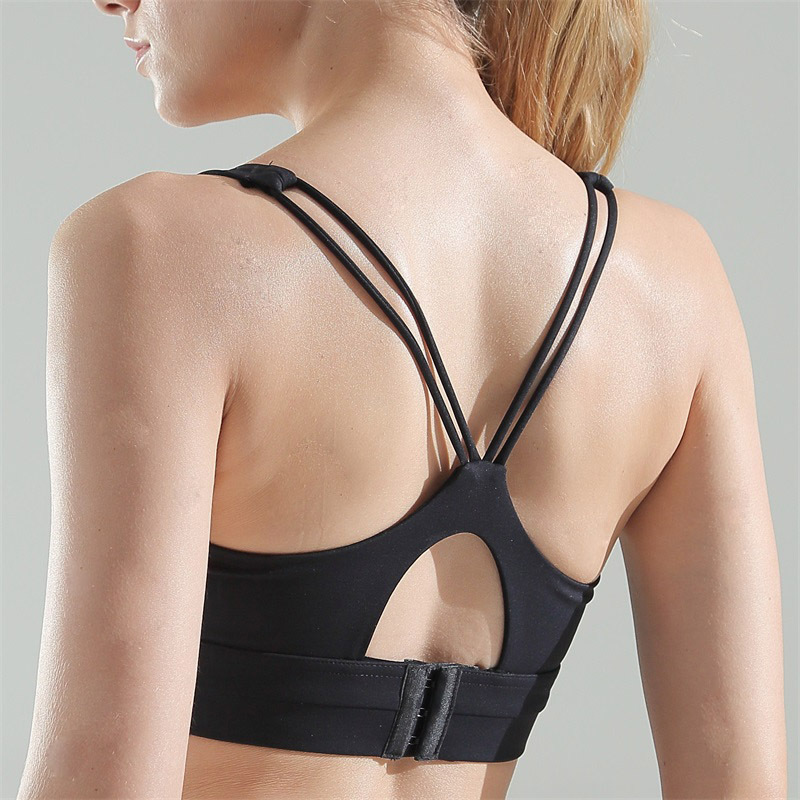 

Sports Underwear Women's Beauty Back Spaghetti Strap Fitness Bra Adjustable Running -resistant Push up Yoga Vest Bra, Green