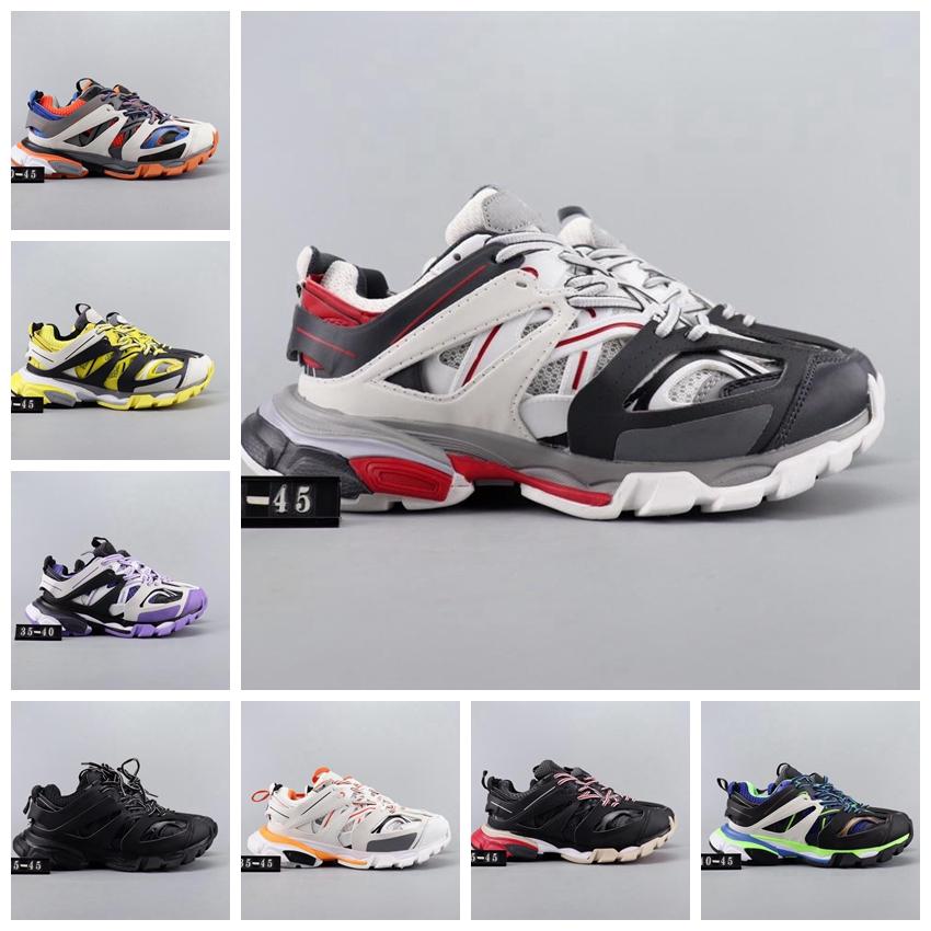 

2020 Luxury Paris 3 Triple S Men Women Casual Dad Shoes Black White Grey Vintage Mens Designer Outdoor Flat Increasing Sneakers Trainers, 8 men size