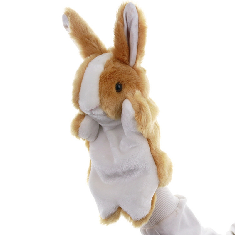 

Bunny Hand Puppets Plush Animal Toys for Imaginative Pretend Play Stocking Storytelling, Brown