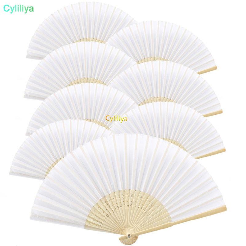 

7-inch white paper * blank folding * Children's painting DIY hand painted plain fan