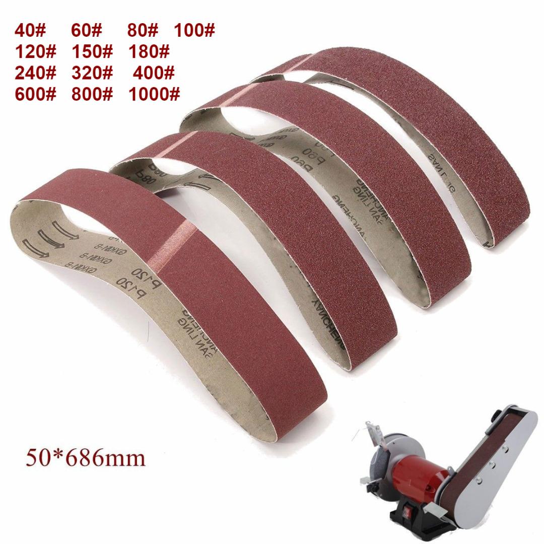 

10Pack 686*50mm Sanding Belts 40-1000 Grit Aluminium Oxide Sander Sanding Belts Polishing Machine Abrasive Tools