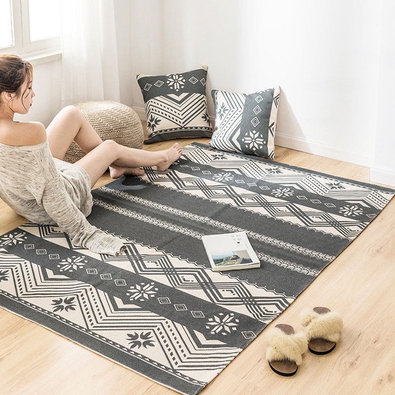 

Multifunctional Cotton Linen Bathroom Entrance Non-slip Mat Home Carpets Floor Rugs For Bedroom Living Room Mats Kitchen Oil-proof Pad