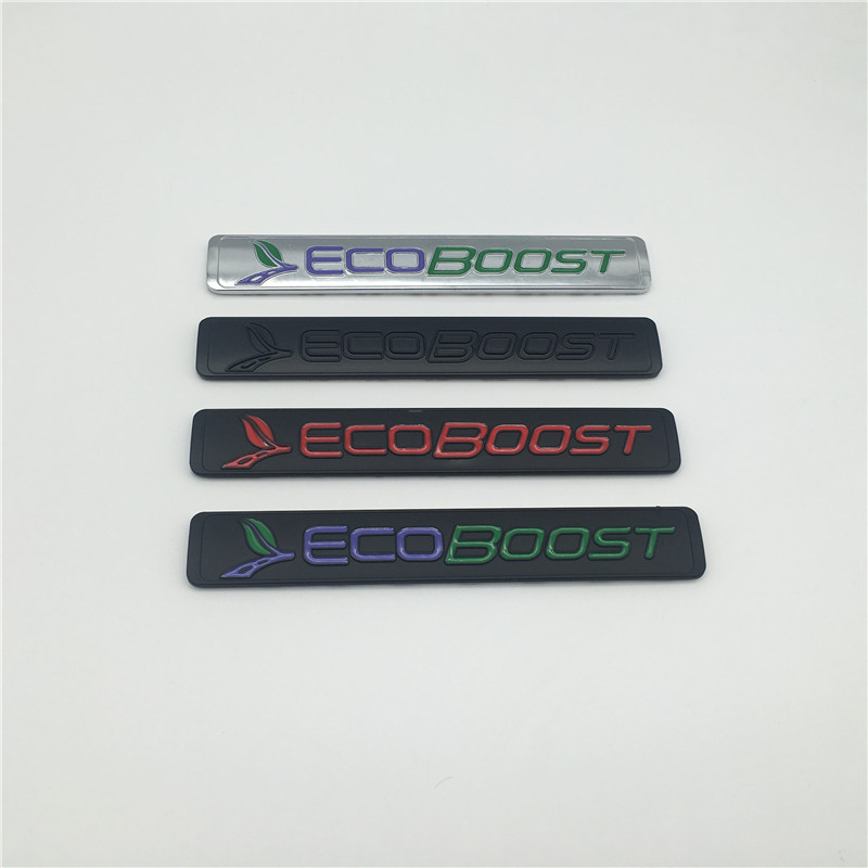 

2x ECOBOOST Badge Emblem 3D Logo Nameplate Car Stickers For Ford SUV F150 F-150 Mustang Fusion Explorer Edge Fiesta, Metal