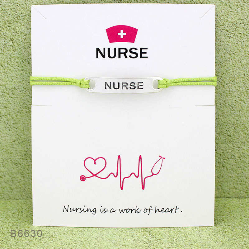 

New Handmade Rope NURSE Letter Charm Bracelets Statement Best Wish Jewelry Gift With Card Free Shipping