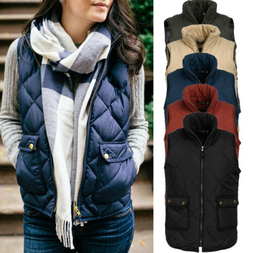 

Winter arrival Casual Slim Down Cotton Women Jacket Sleeveless Puffer Vest waistcoat Winter Coat, Black