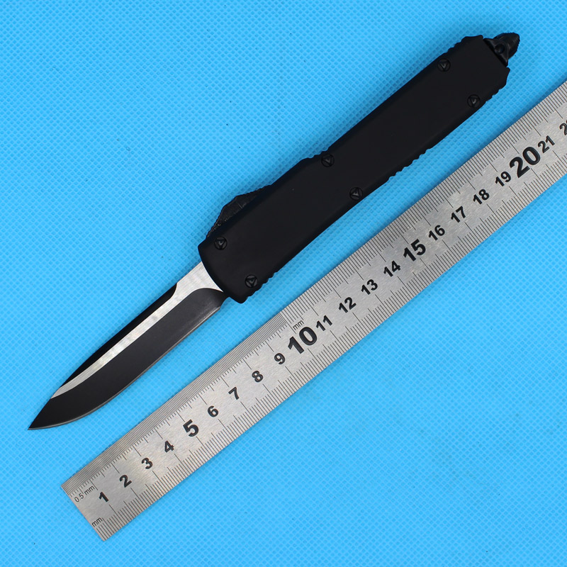 

Special Offer Auto Tactical Knife D2 Drop Point Black Oxide Blade Zinc-alumimum Allmimum Alloy Handle With Nylon Sheath and Retail Box