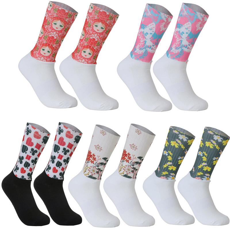 Noir Chaussettes de v/élo Respirantes Hommes Femmes Route Bicycle Socks Confortable Marque ext/érieure V/élo De Course Compression Chaussettes