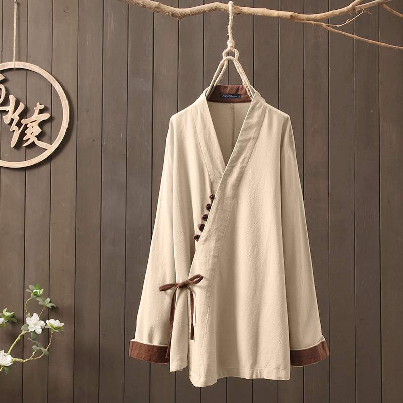 

Kaftan V Neck Shirts Women' Spring Blouse ZANZEA 2020 Casual Long Sleeve Blusas Female Lace Up Tunic Plus Size Patchwork Tops, Beige