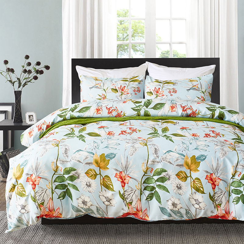 

90g Floral print bedding set Duvet Covers Home textile bedroom decoration comforter bedding sets bedclothes bed linen(NO sheet