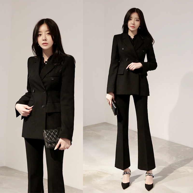 

Chunpan2020spring and autumn professional suit female suit temperament fashion was thin British style Slim Korean interview, Black