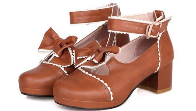 

2018 bowknot Women's Shoes in Spring and Autumn with New style Middle heel Coarse heel round head@88, Black