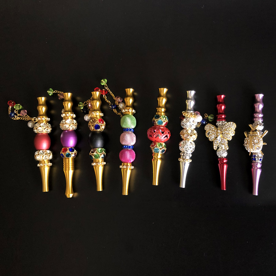 

Colorful cigarette Blunt Holders Shisha Accessory Set Aluminum Hookah Mouth Tips Hookah Handmade Inlaid Jewelry Hookah Mouthpiece