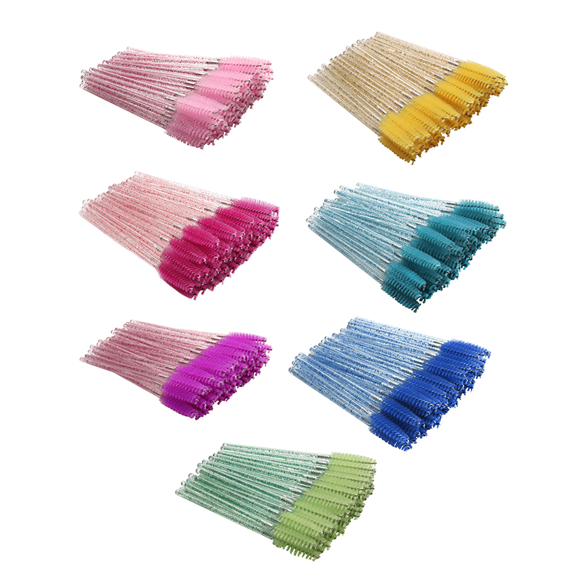 

50Pcs Disposable Crystal Eyelash Brush Mascara Wands Applicator Grafting Eyelash Curling Comb Beauty Makeup Tool
