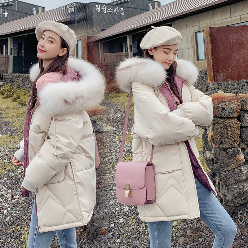 

Back Season Special Selling Cotton-padded Clothes Down Cotton Woman Winter Loose Coat Easy Student Bread Serve Girls Long Fund, Green