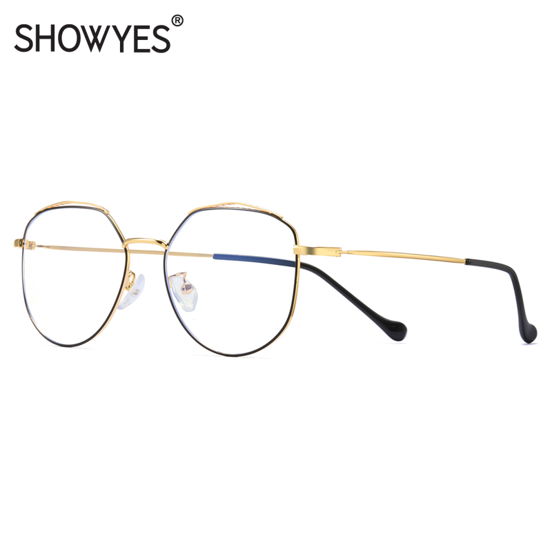 

Sunglasses Women Anti Blue Ray Glasses For Computer Oversized Polygon Alloy Frames Radiation Blocking Big Light Filter Eyeglasses 008