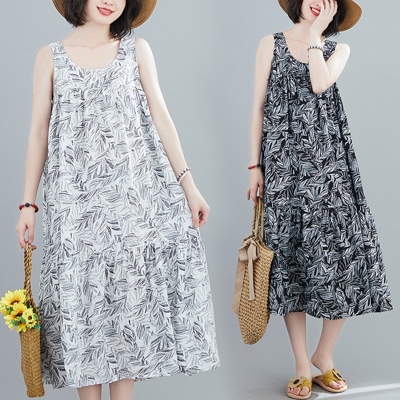 

2020 New Brand Summer Maternity Dress Woman Chiffon Leaf Print Large Size Dresses Pregnant Woman Clothing MD-02420, Black
