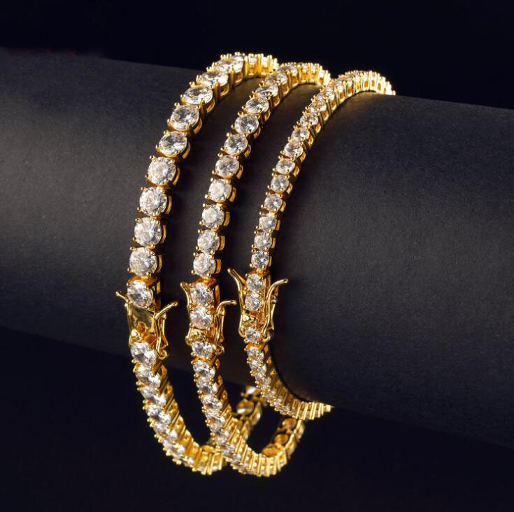 

High quality Man Women Hiphop Jewelry Iced out Bling Miami Cuban link chain bar bracelet bangle 17cm gift Free shipping