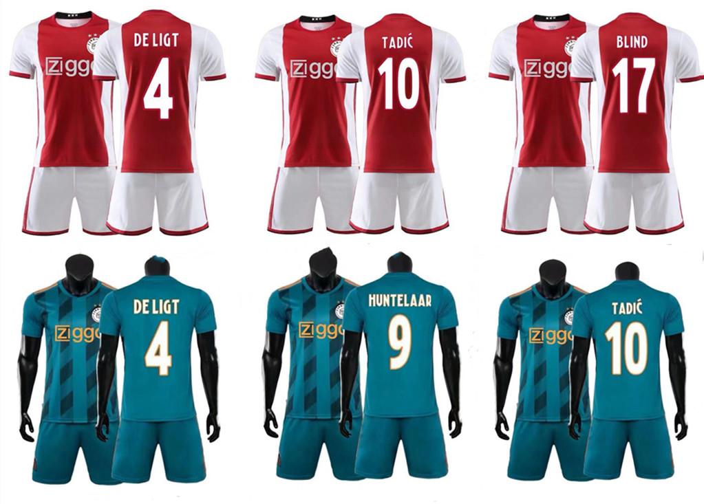 

19 20#10 TADIC#4 DE LIGT#22 ZIYECH men's soccer 2019 AJAX home jersey #21 DE JONG away jersey ajax suit