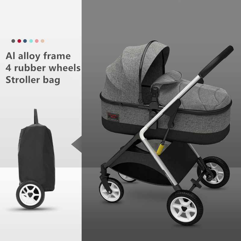 

Europe US Free Shipping 2 in 1 Baby Stroller High Landscape Lying or Dampening Folding Light-weight Two-sided Carriage