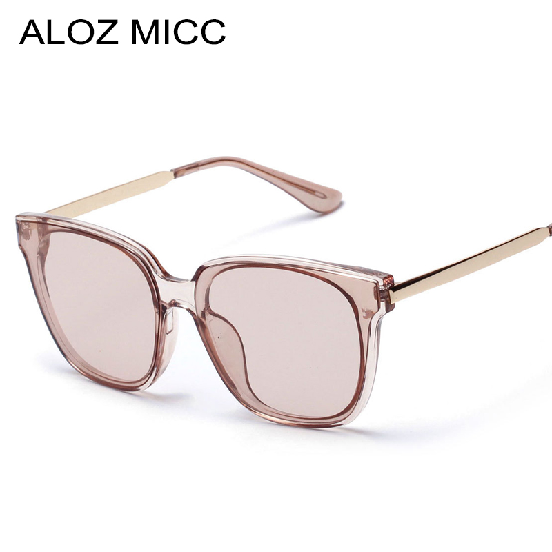 

ALOZ MICC 2019 Classic Fashion Women Men Sunglasses Square Frame Clear Lenses Gray and Brown New Style Lady Glasses uv400 A264