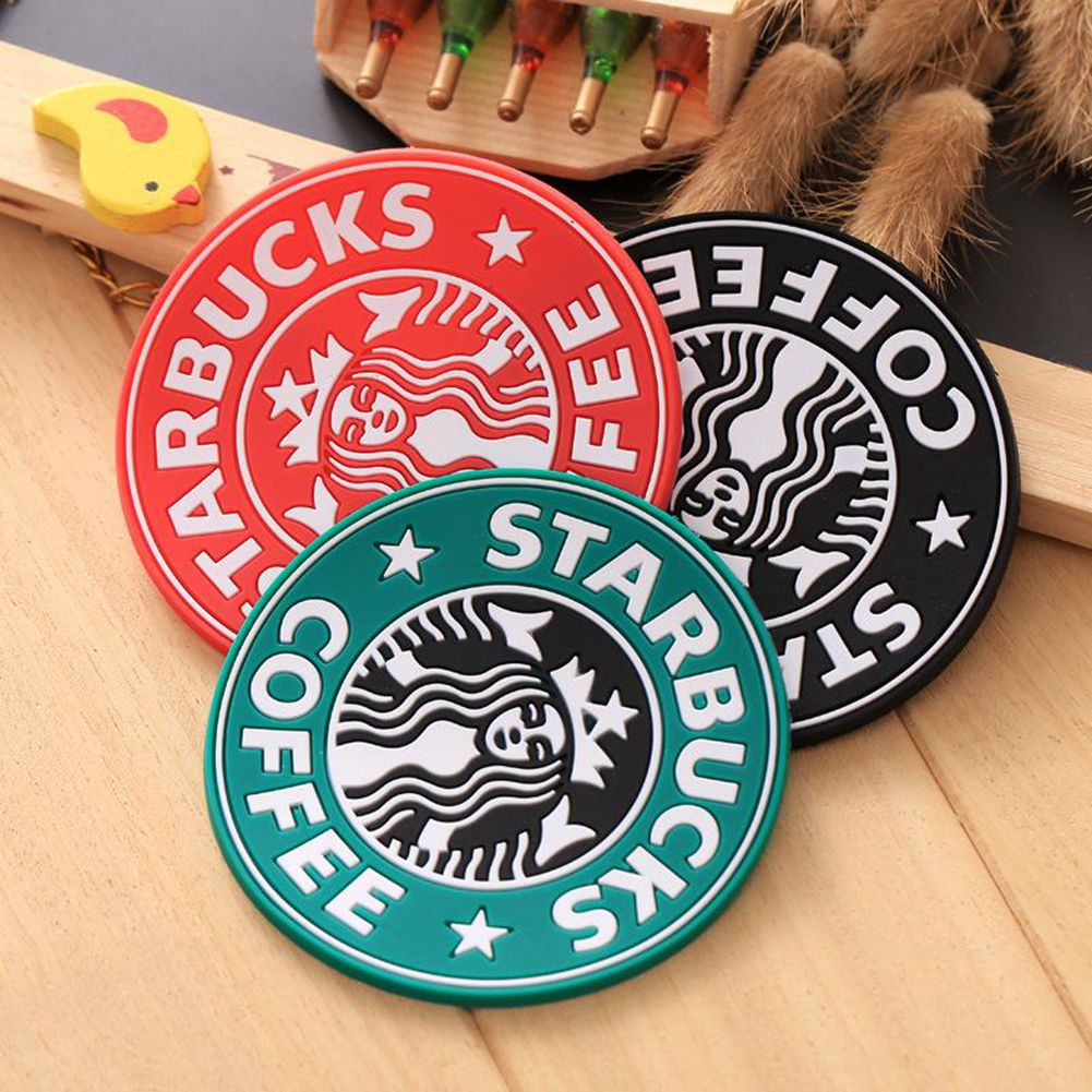 

60pcs Table Decoration Silicone Coasters Cup Thermo Cushion Holder Starbucks sea-maid Coffee Coasters Cup Mat 85mm Diameter Coffee Mats