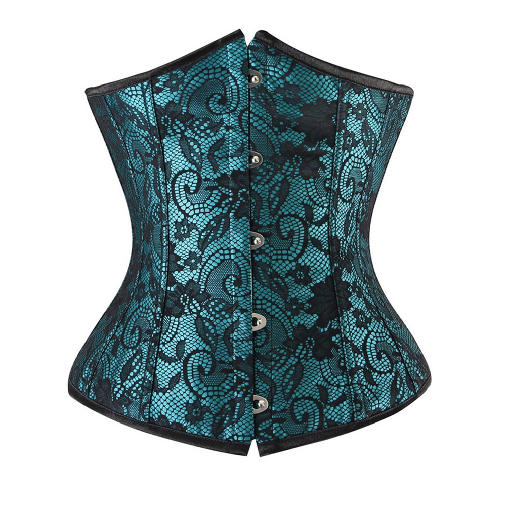 

Cheap Sexy Lace Satin Underbust Corset Green Red Waist Trainer Cincher Corsets And Bustiers Harness Bustier Corselet J190701