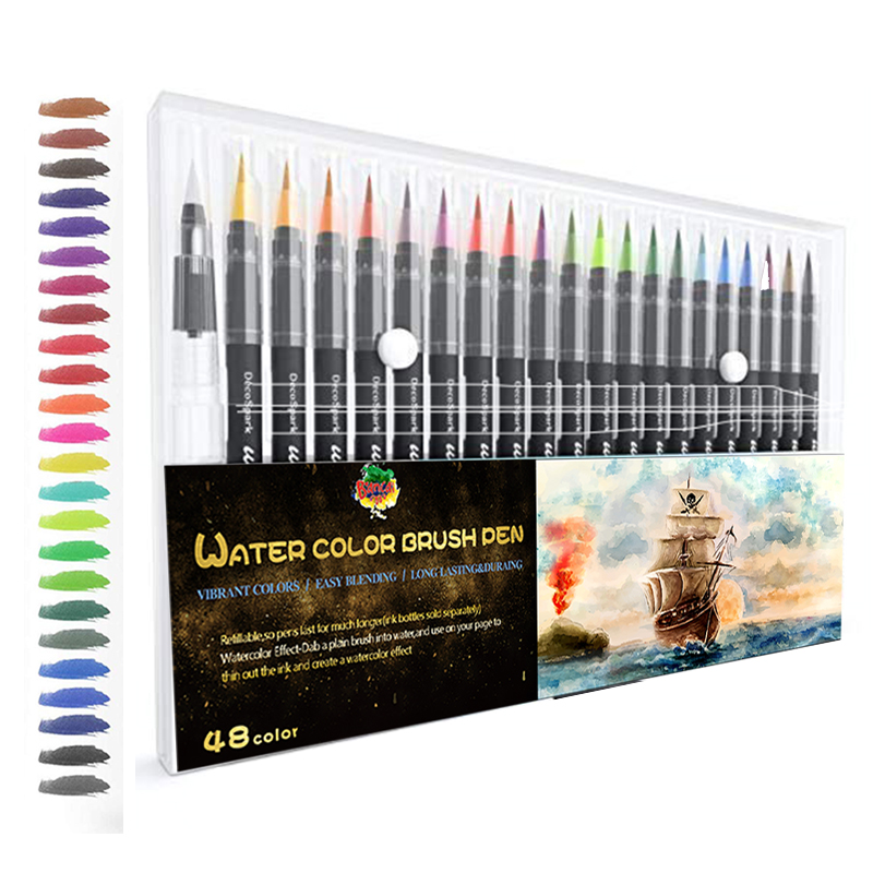 

watercolor brush pens For Painting With Flexible Nylon Brush tip Markers