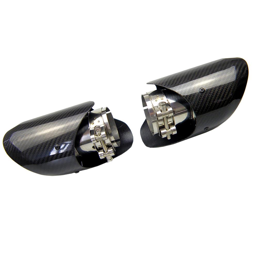 

Universal Real Carbon Fiber Slanted Exhaust Muffler Tips Porsche Styling for BMW for Volkswagen exhaust tip with wing styling