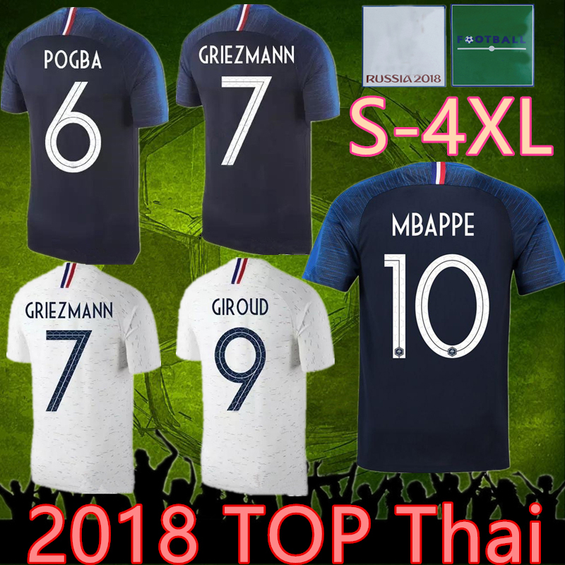 

4xl France 2 star jersey 18 19 france soccer jerseys HENRY 2018 mbappe GIROUD kante maillot de foot ZIDANE 18/19 football shirts, Black;yellow
