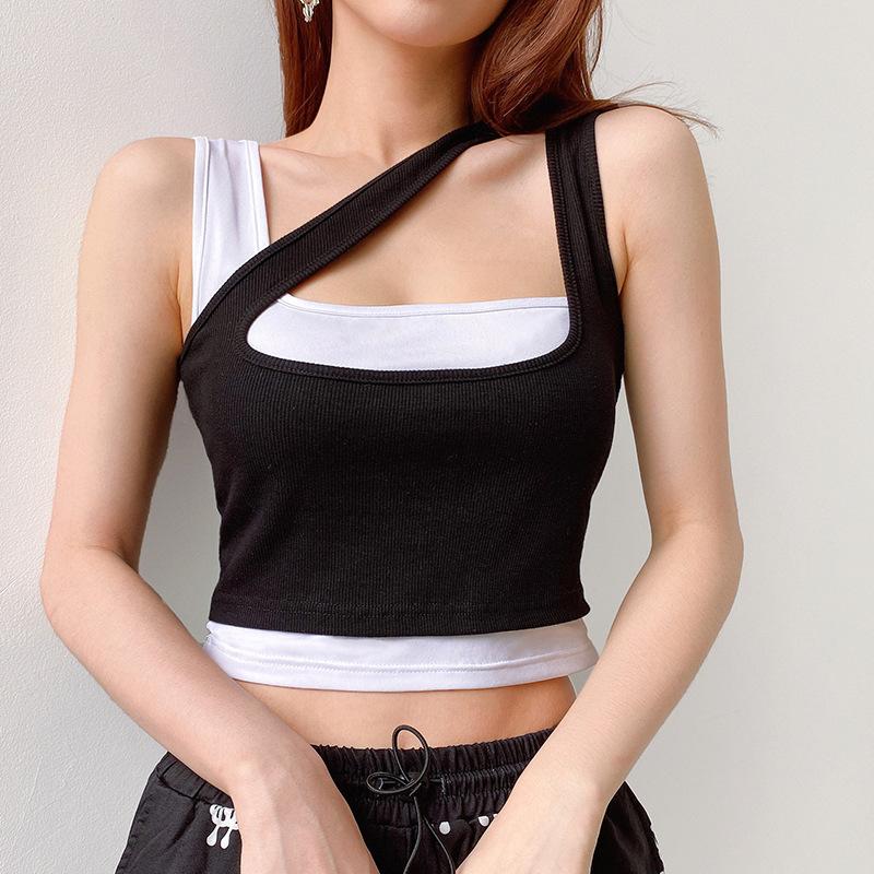 

Summer Womens T Shirt sexy tops casual Panelled Shirts Hip Hop Streetwear Fashion outfits Clothes outdoor Nightclub Tanks for Woman Clothing, Pink
