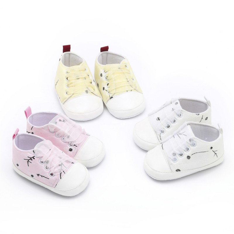 

Baby Spring Autumn Plum Blossom Print Shoes for Girls Kids Soft Sole First Walkers Casual Canvas Shoesdropshipper