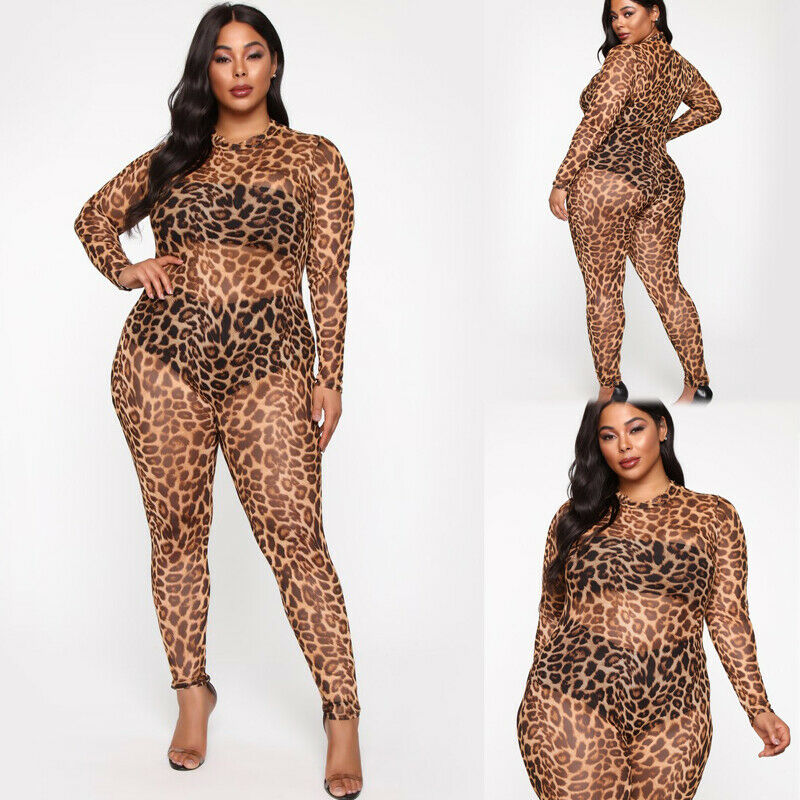 

Women Jumpsuit Romper Bodycon Playsuit Clubwear Long Party US Pants Trousers, Brown