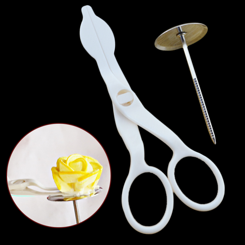 

Cake Decorating Nails Stainless Steel Cake Flower Needle and Plastic Scissor Fondant Decor Flowers Lifter TB Sale