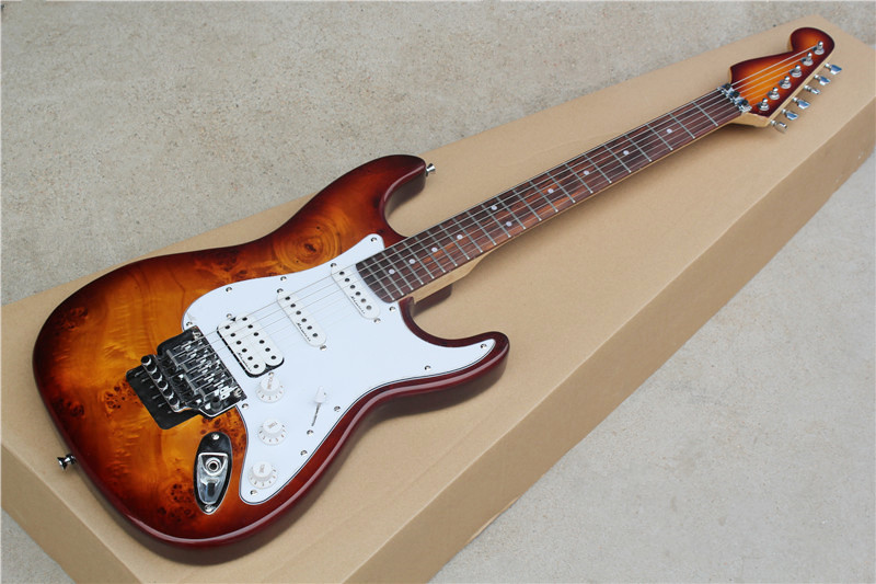 

two wave electric guitar rotten wood skin, scabbed wood skin veneer, sunset color matching of piano head %!