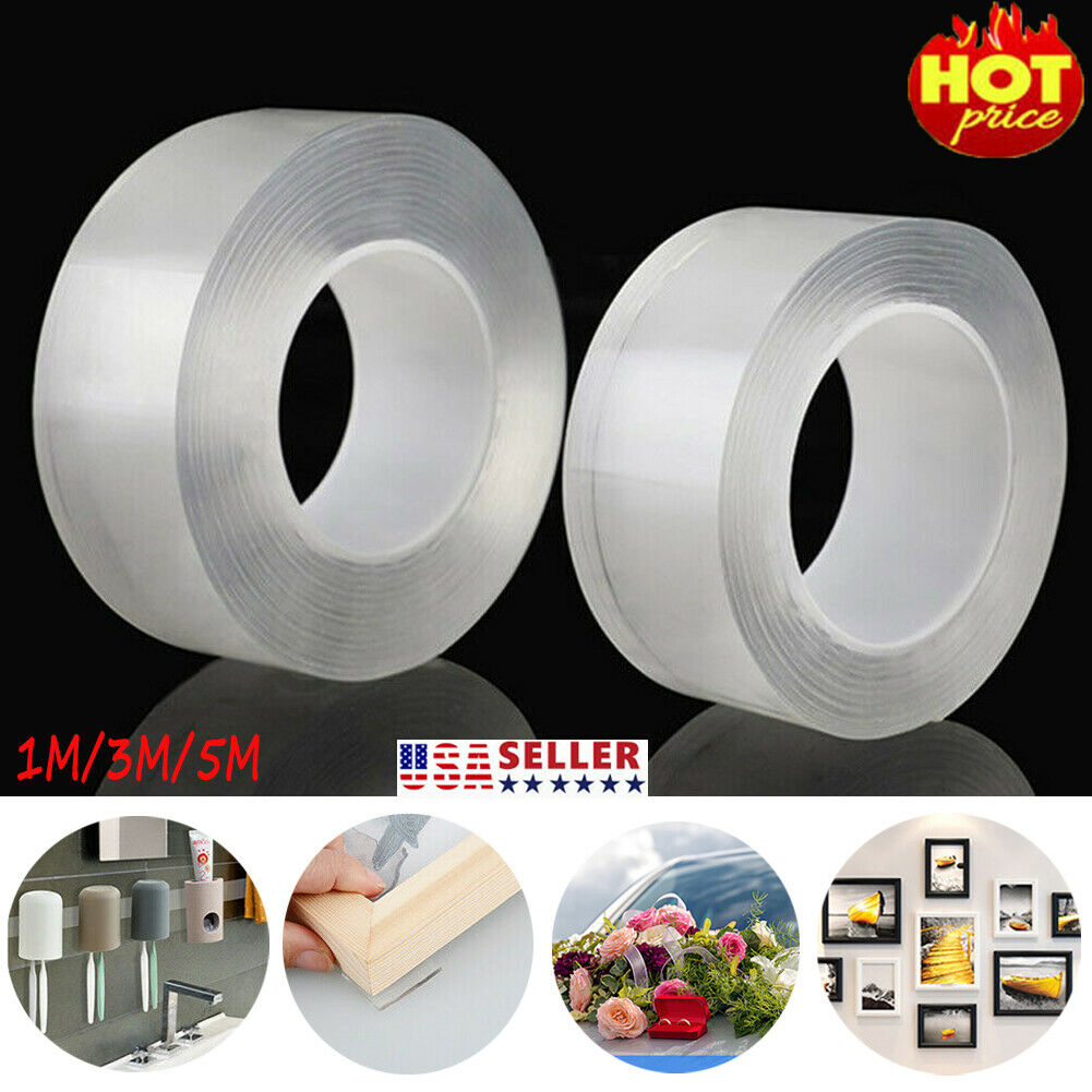 Traceless Nastro adesivo in silicone riutilizzabile forte Magic Gel Tape trasparente double-face rimovibile lavabile nastro adesivo antiscivolo multifunzione