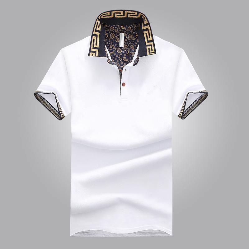 

Hot Sales Shirt Luxury Design Male Summer Turn-Down Collar Short Sleeves Cotton Shirt Men Top WY115