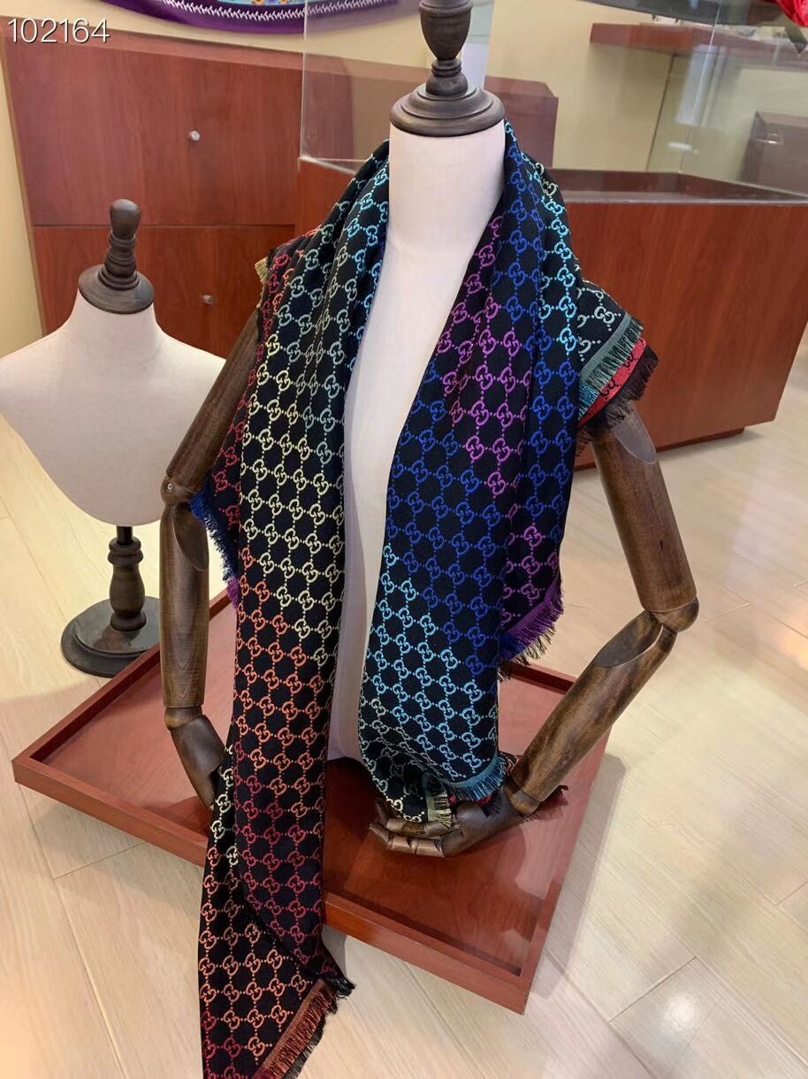 

Fashionable women's shawl 140*140cm latest rainbow bright gold and silver yarn wool yarn-dyed scarf