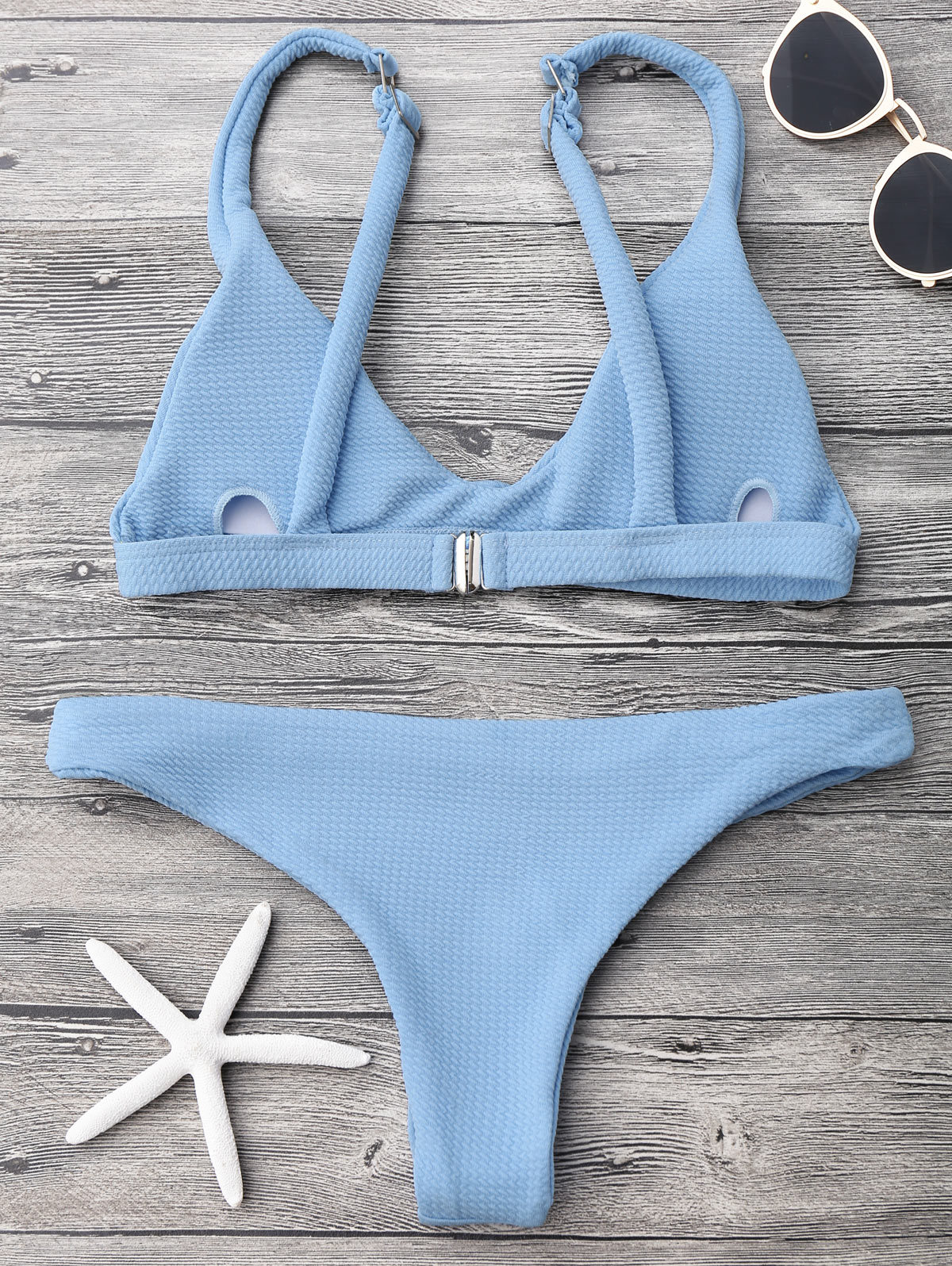 low waisted padded scoop bikini set