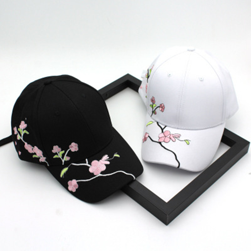 

Visors 2021 Embroidery Hat Spring And Summer Wild Couple Plum Baseball Cap Female Outdoor Sun, White