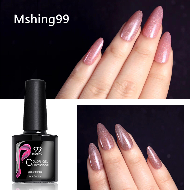 

MSHING99 Gel Polish Set All For Manicure Semi Permanent Vernis basetop coat UV LED Gel Varnish Soak Off Nail Art Nail Polish, Gold