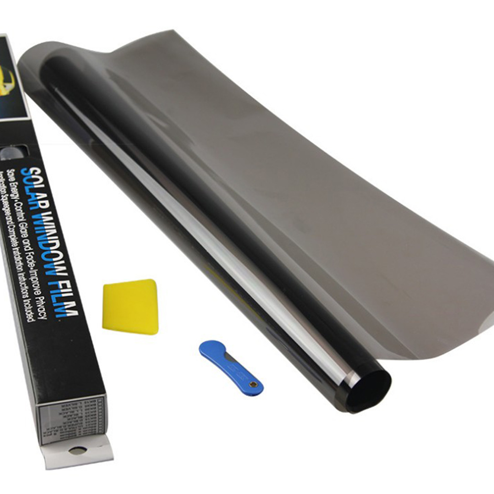 300x50cm VLT noir Auto voiture maison fenêtre verre bâtiment teinté Film rouleau fenêtre latérale solaire UV Protection autocollant rideau gratto