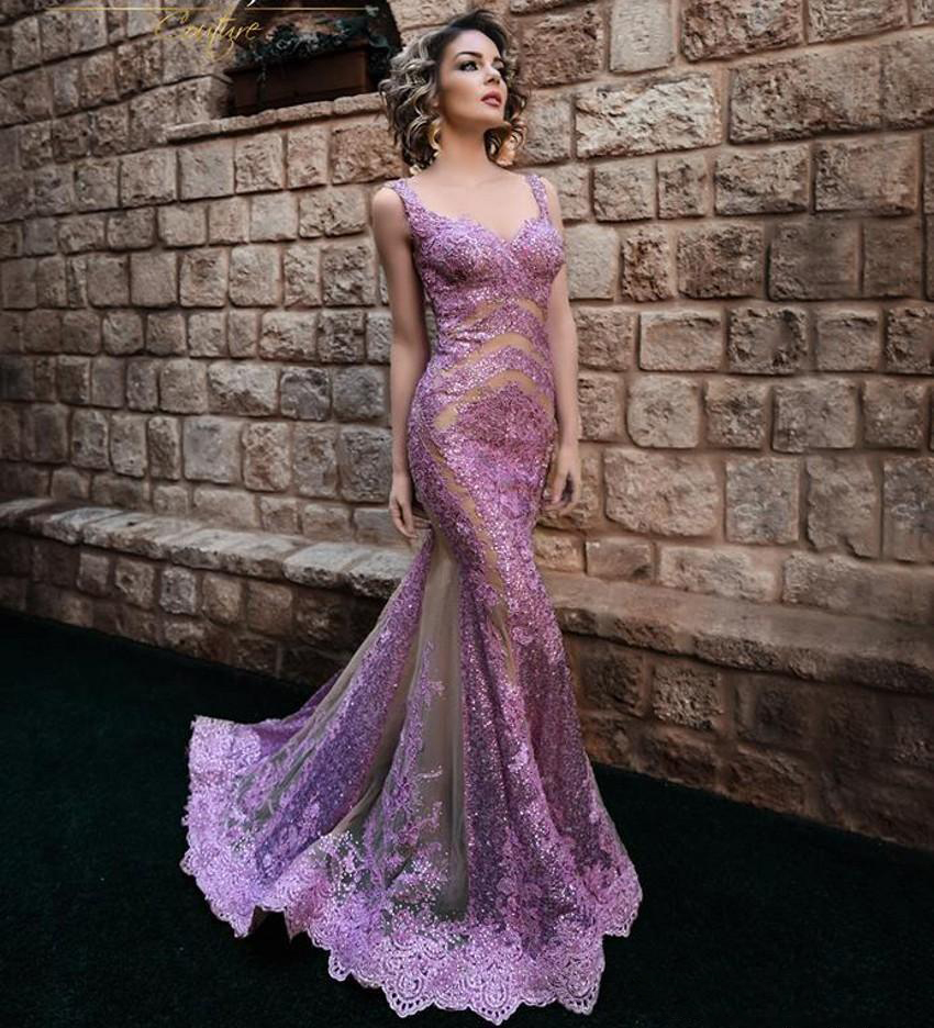 

Light Purple Lace Mermaid Prom Dresses Sexy See Through Bodice Appliques Sequins Tulle Floor Length Evening Dress Gowns Sexy V neck Vestidos, Dark red
