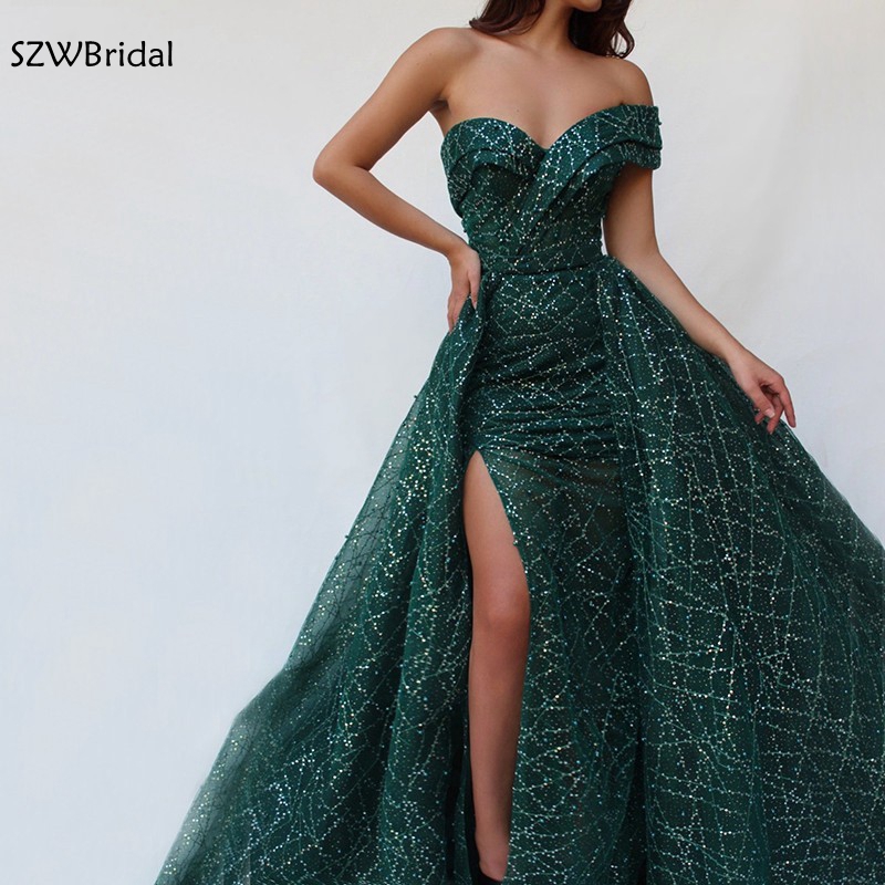 

New Arrival Green Long Mermaid Evening Formal Dresses 2019 Sexy Saudi Arabic Muslim evening dress Party Gowns, Beige