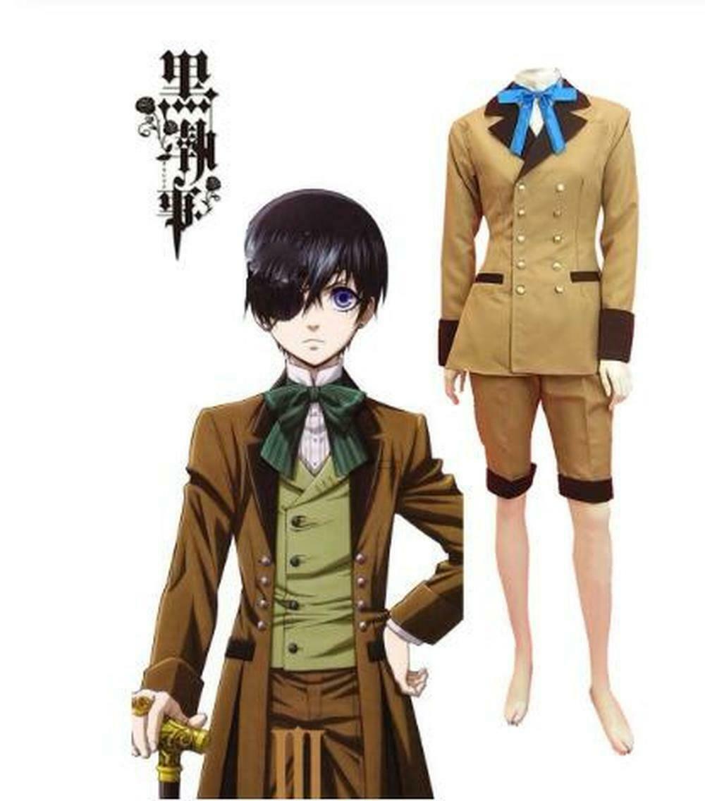 

Black Butler Kuroshitsuji Ciel Phantomhive Gray Suit Cosplay Costume