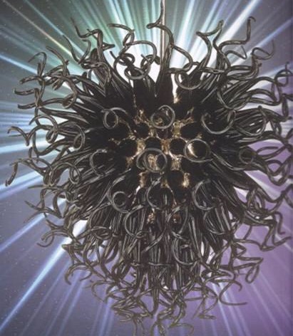 

European American Type Black Chandelier Hand Blown Glass Chandelier Good Quality Modern Murano Glass Pendant Lamps