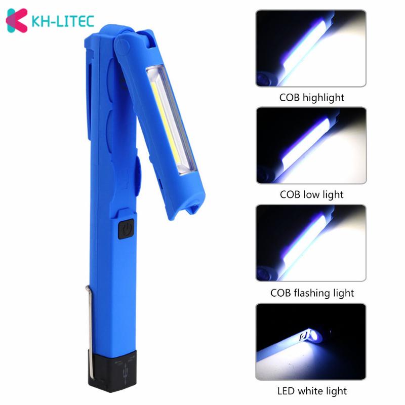 

Portable COB Torch 4 Modes USB Rechargeable LED Work Light Magnetic COB Lanterna Hanging Hook Lamp For Outdoor Campin