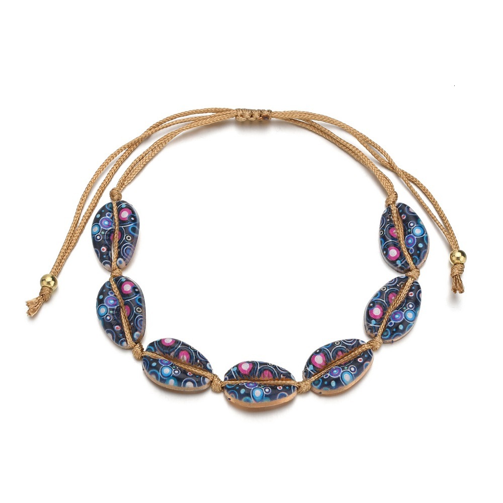 

Accessories Hawaii On Vacation Amorous Feelings Bracelet Colorful Jet Alloy Shell Bracelet Weave Bracelet