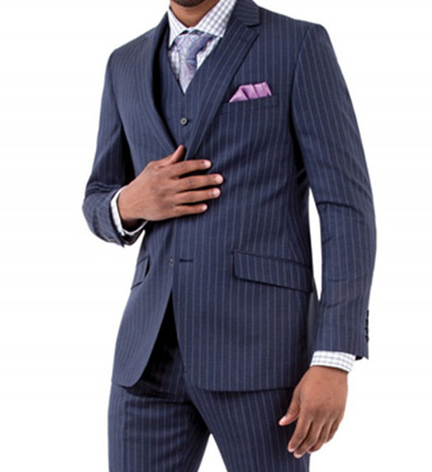 

Casual Wedding Stripe Men Suits Custom Made Tuxedo Skinny Men Suits 3 Pieces Blazer Terno Slim Fit Blzer Jacket+Vest+Pants, As picture