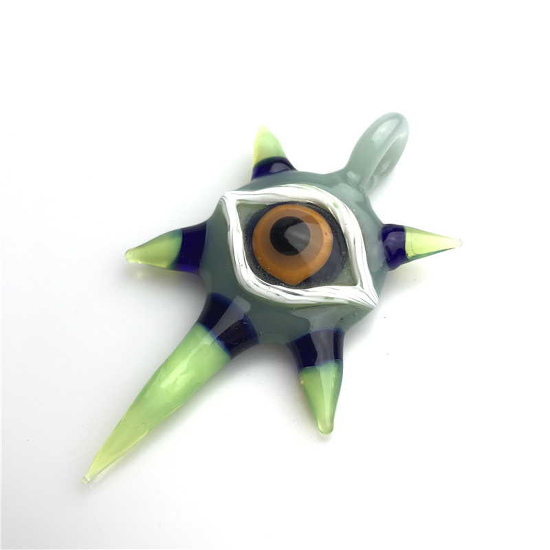 

3 Inch Glass Dabber Wax Dome Dab Tool with Colorful Hookah Eye Pendant 30mm Oil Dabs E-cigarette Vaper Tools Nacklace for Smoking